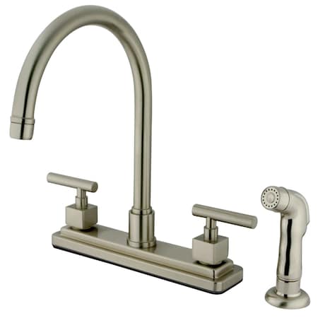 Kingston Brass KS8798CQL Claremont Centerset Kitchen Faucet, Brushed Nickel KS8798CQL